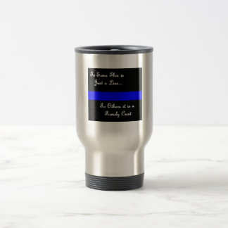 Mug De Voyage Ligne-Tasse bleue Famille-Mince de police