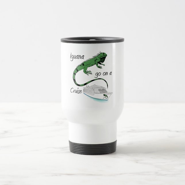 Mug De Voyage L'iguane vont sur une croisière (Centre)
