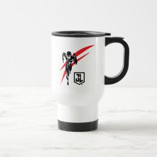 Mug De Voyage Ligue de Justice   Flash Running Noir Pop Art