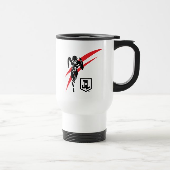 Mug De Voyage Ligue de Justice | Flash Running Noir Pop Art (Droite)