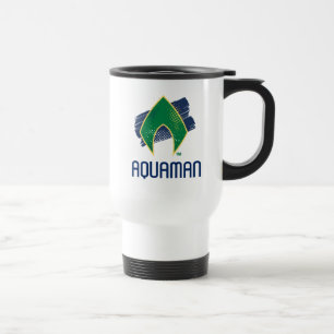 Mug De Voyage Ligue de Justice   Symbole Aquaman à demi-teintes 