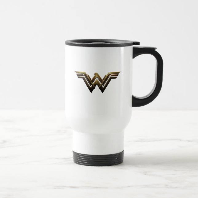 Mug De Voyage Ligue de Justice | Symbole métallurgique Wonder Wo (Droite)