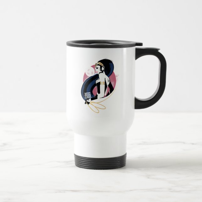Mug De Voyage Ligue de Justice | Wonder Woman Profil Pop Art (Droite)