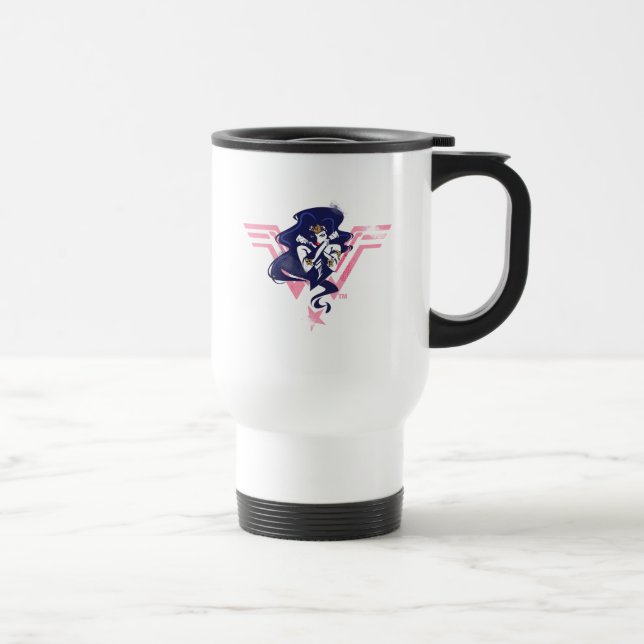 Mug De Voyage Ligue de Justice | Wonder Woman & Symbol Pop Art (Droite)