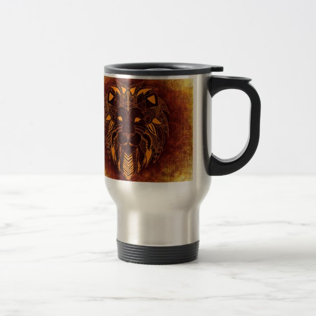 Mug De Voyage Lion animal sauvage abstrait (Droit)