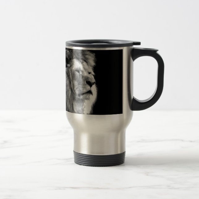 Mug De Voyage Lion noir blanc (Droit)