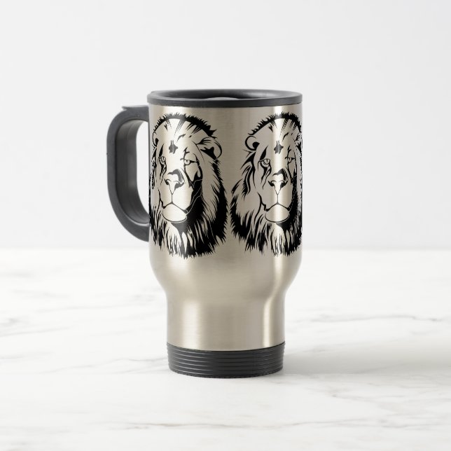 Mug De Voyage Lion Tribal 002 (Devant gauche)