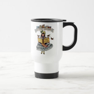 Mug De Voyage Livre de petite fille d'époque et Père Noël de Noë