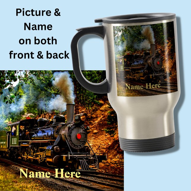 Mug De Voyage Locomotive moteur de train à vapeur dans le trave  (Créateur téléchargé)