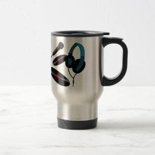Mug De Voyage Logo de jockey de disque