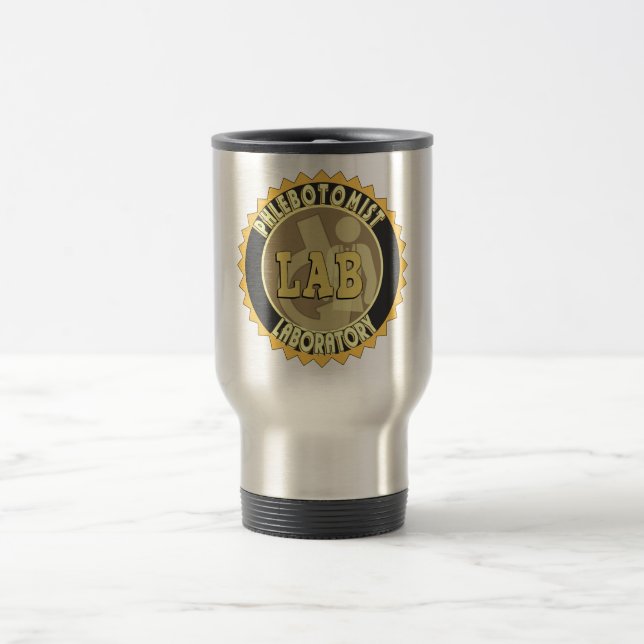 MUG DE VOYAGE LOGO DE LABORATOIRE DE PHLEBOTOMIE BADGE (Centre)
