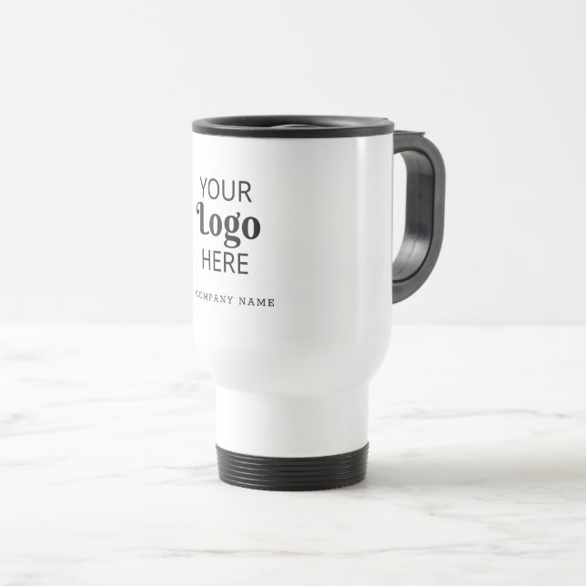 Mug De Voyage Logo de l'entreprise moderne Petite entreprise Don (Devant droit)