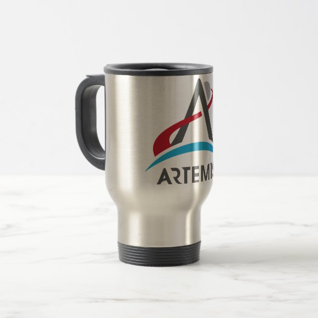Mug De Voyage Logo du programme Artémis de la NASA Mars 2024 Ast (Devant gauche)