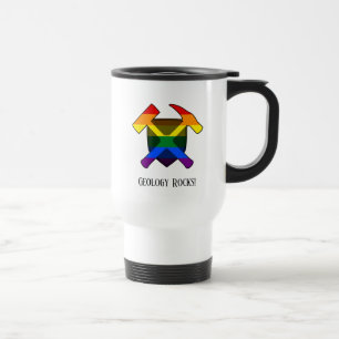 Mug De Voyage Logo marteau drapeau arc-en-ciel LGBT "La géologie