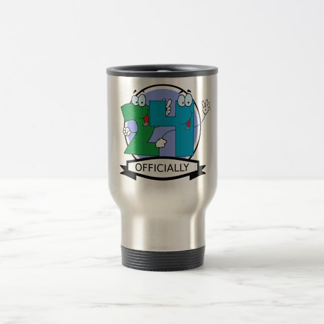Mug De Voyage Logo Officiellement 24 Anniversaire (Centre)