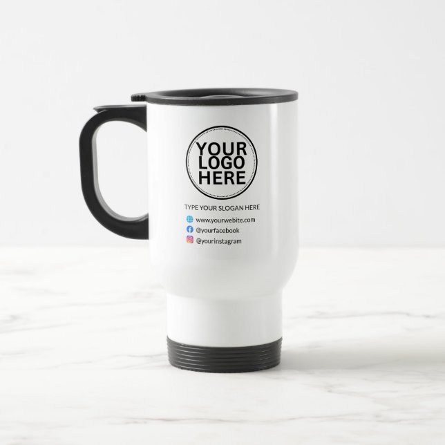 Mug De Voyage Logo Personnalisé Avec Slogan Social (Gauche)