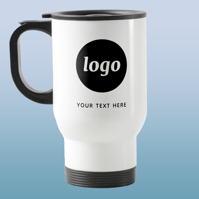 Mug De Voyage Logo simple et commerce de texte (Logo with custom text business promotional travel mug)