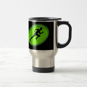 Mug De Voyage Logo vert de forme physique de lueur