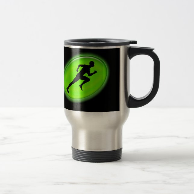 Mug De Voyage Logo vert de forme physique de lueur (Droit)