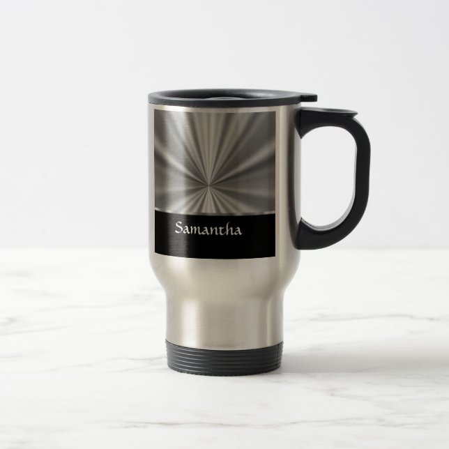 Mug De Voyage look argent et noir (Droit)