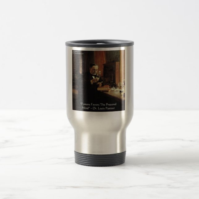 Mug De Voyage Louis Pasteur "Fortune" Citation Cadeaux & Tee - s (Centre)