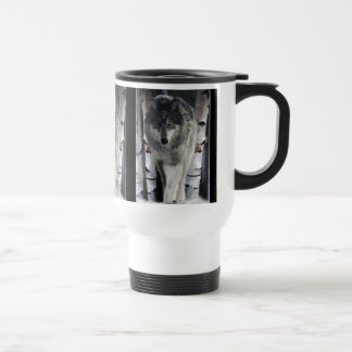 Mug De Voyage Loup gris, un défenseur de la faune en forêt d'hiv