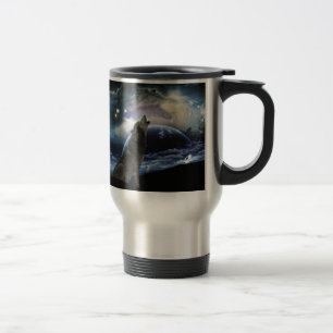 Mug De Voyage Loup hurlant à la lune