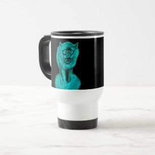 Mug De Voyage Loup noir en colère dans la nuit