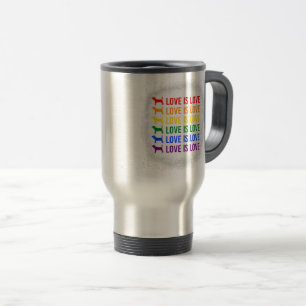 Mug De Voyage Love Is Love Rainbow Lgbt Dog Lovers
