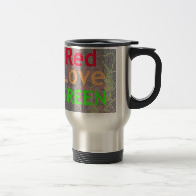 MUG DE VOYAGE LOVE RED GOLDEN VERT (Droit)