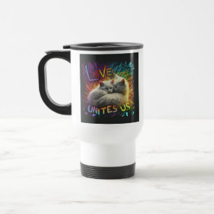 Mug De Voyage "Love Unites Us" Canette De Café De Voyage.