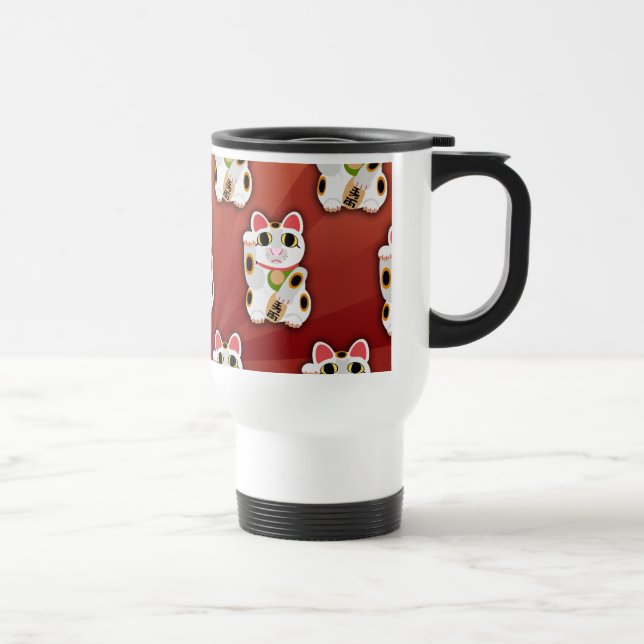 Mug De Voyage Lucky Cat Cartoon Fortune Pet Motif amusant (Droite)