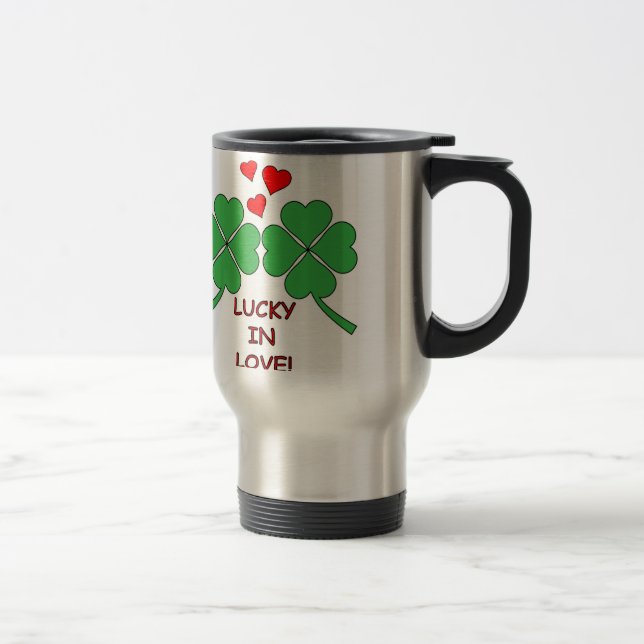 Mug De Voyage Lucky In Love Hearts Clover (Droit)
