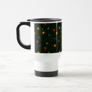 Mug De Voyage Lumières de Noël enroulées dans des feuilles de ho
