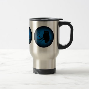 Mug De Voyage Lune bleue de Chouette Éffrayante