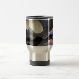 Mug De Voyage Lune et Montagnes Fantaisistes Art Abstrait