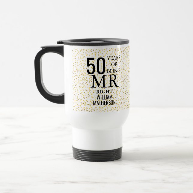 Mug De Voyage M. Right Fun Golden 50th Anniversary (Gauche)