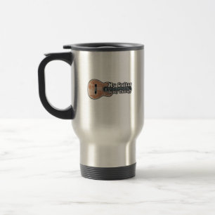 Mug De Voyage Ma guitare est ma thérapie. Guitare brune vintage