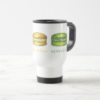 Macaron rose jaune vert français Macaron