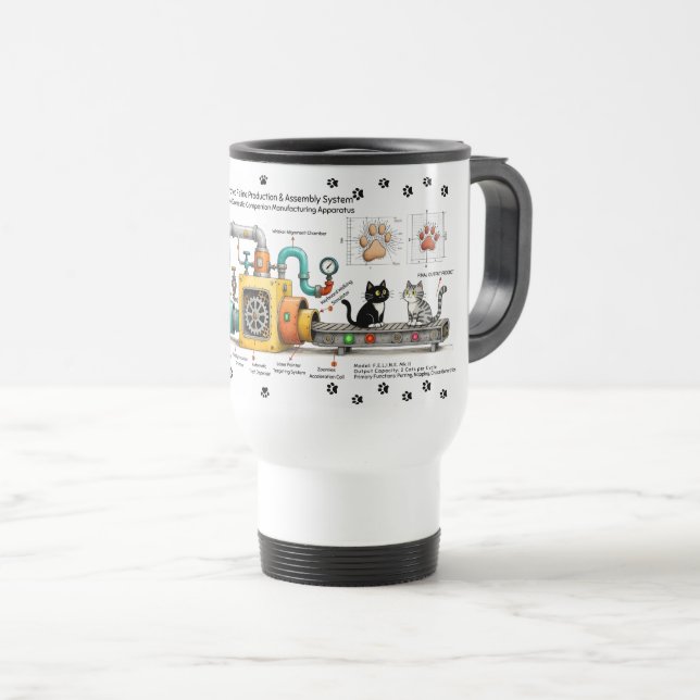 Mug De Voyage Machine à assembler les chats drôles (Devant droit)