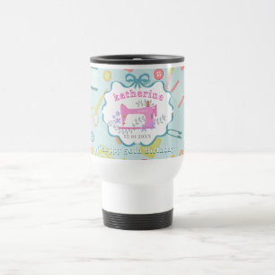 Mug De Voyage Machine à coudre bleue pour les 50 ans de la coutu