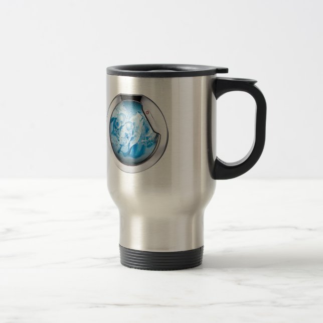Mug De Voyage machine à laver encadrée en argent animée (Droit)