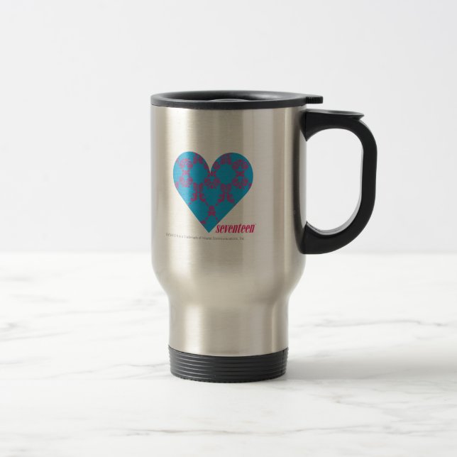 Mug De Voyage Magenta-Aqua 3 de damassé (Droit)