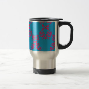 Mug De Voyage Magenta-Aqua de damassé