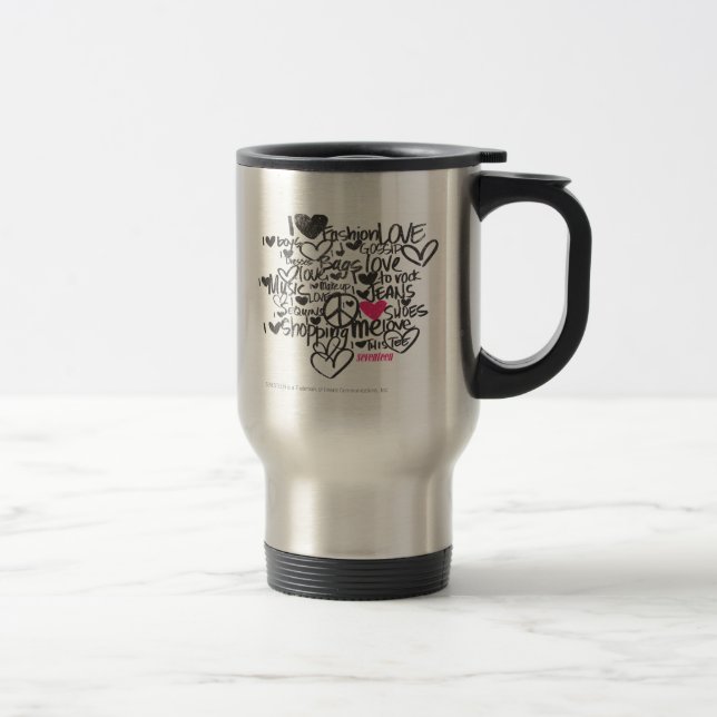 Mug De Voyage Magenta de graffiti (Droit)