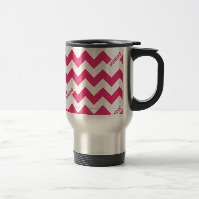 Mug De Voyage Magenta de zigzag (Droit)