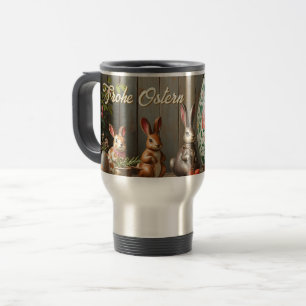 Mug De Voyage Magie du printemps avec fleurs et bonheur de lapin