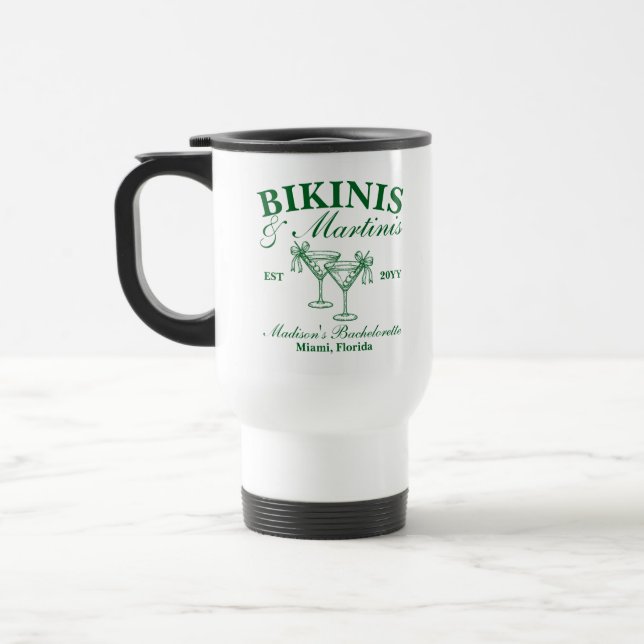 Mug De Voyage Maillots de bain sur mesure et martinis pour enter (Gauche)