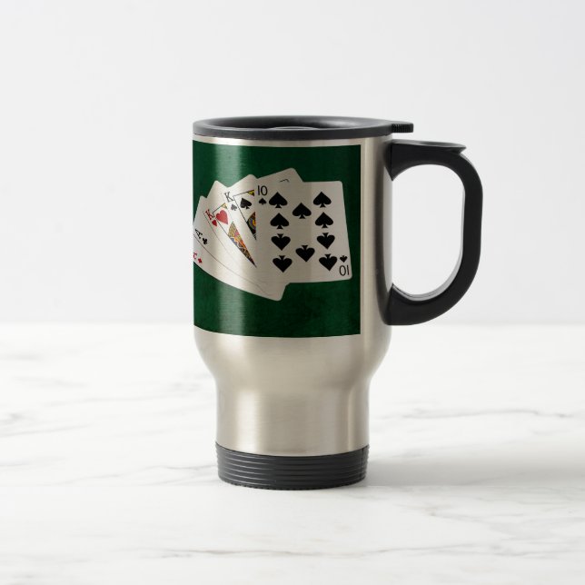 Mug De Voyage Mains de poker - Deux paires - As, King (Droit)
