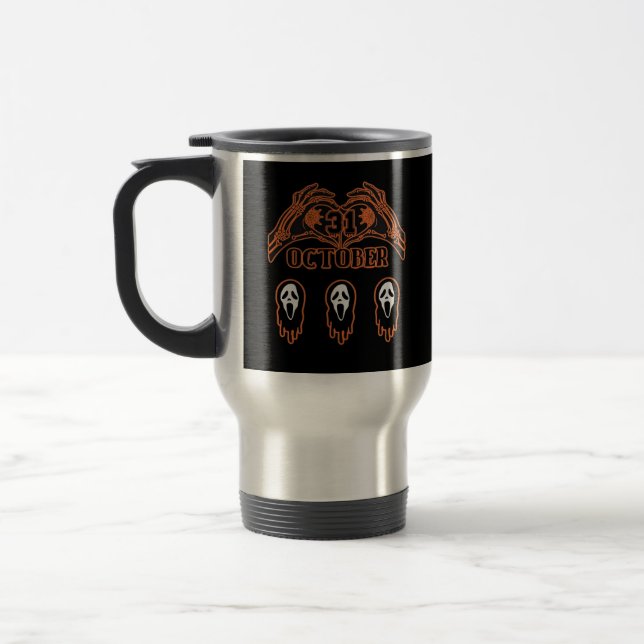 Mug De Voyage Mains De Squelette Pour Halloween Classique (Gauche)